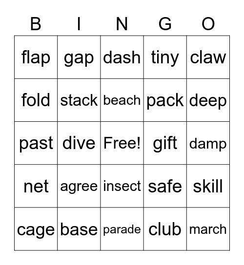 Vocabulary Bingo (2) Bingo Card