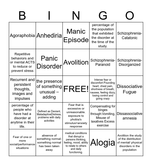 End of the year bingo  Bingo Card