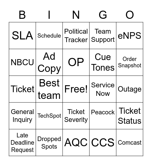 Customer Service Week! Bingo Card