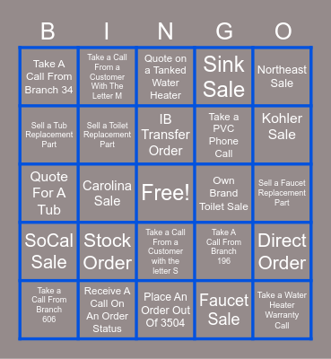 Res-Trade Bingo Card