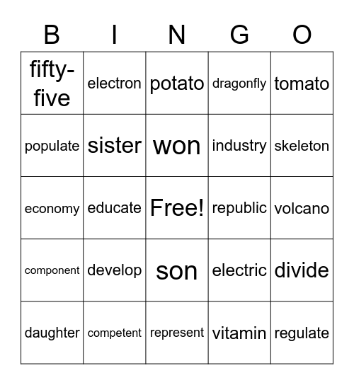 5.4 BINGO Card