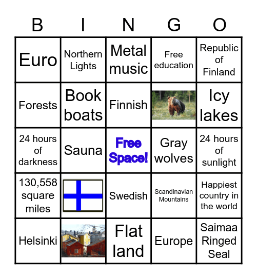 Finland Bingo! Bingo Card