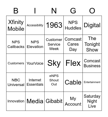 Customer Service Week Bingo Card