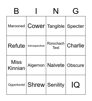 FFA - Vocabulary Bingo Card