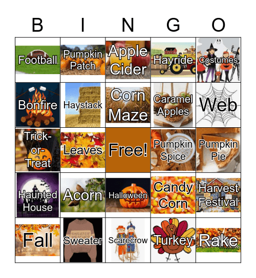 Fall Bingo Card
