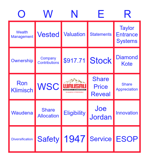 ESOP Bingo Card