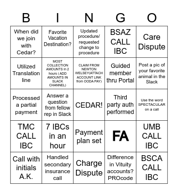 OODA Platform Bingo Card
