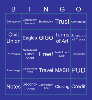 Application Skills Bingo Card