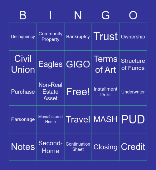 Application Skills Bingo Card