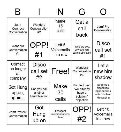 SDR Bingo Card