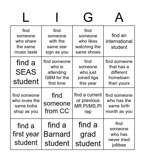 Bingo Card