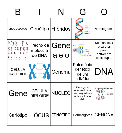 GENÉTICA Bingo Card