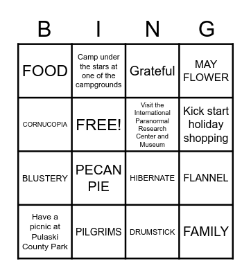 FALL Bingo Card