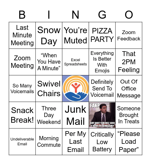 Just Another Day At Work 2021 United Way Fundraiser Bingo Card