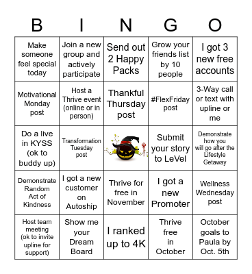Spook-tacular Bingo Card