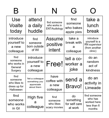 4th Floor Neighborhood Bingo Card