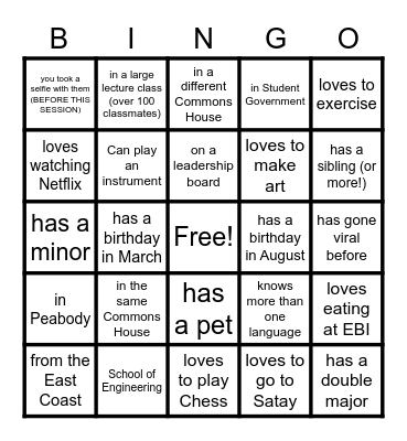 Visions 85 Bingo! Bingo Card