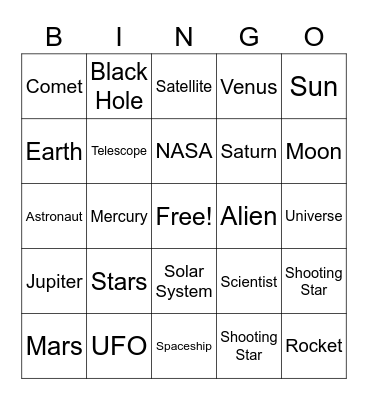 Space Bingo Card