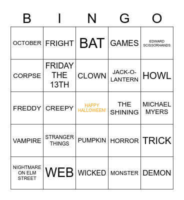 PLAY IF YOU DARE! Bingo Card