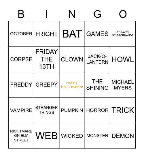 PLAY IF YOU DARE! Bingo Card