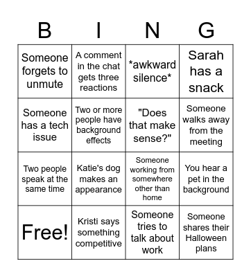 Team IV Bingo! Bingo Card