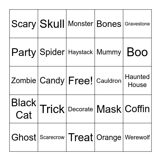HALLOWEEN BINGO Card