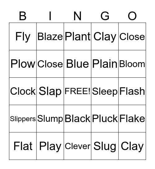 Phonics - Initial Blend Bingo! Bingo Card