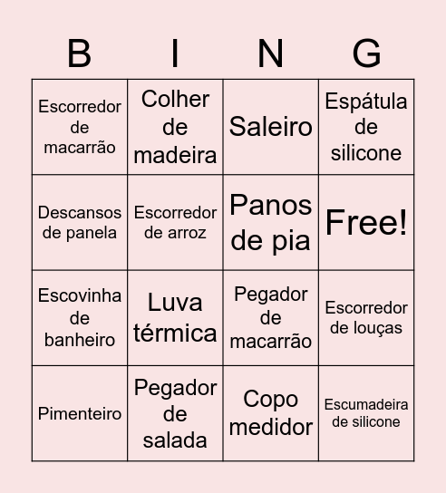 BINGO - CHÁ DA SARA E DO ROMÁRIO Bingo Card