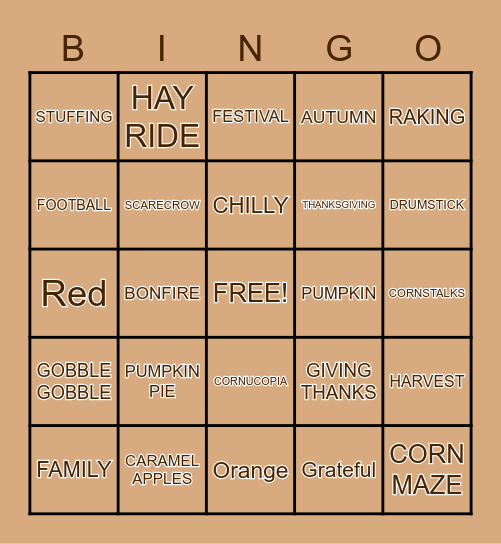 FALL Bingo Card