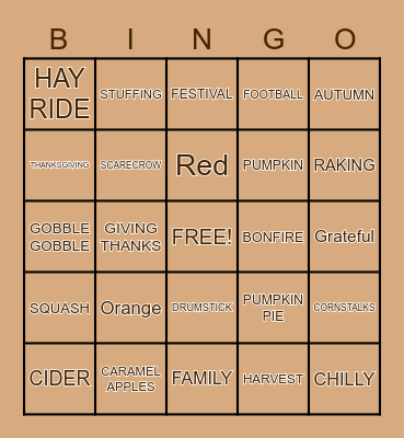 FALL Bingo Card