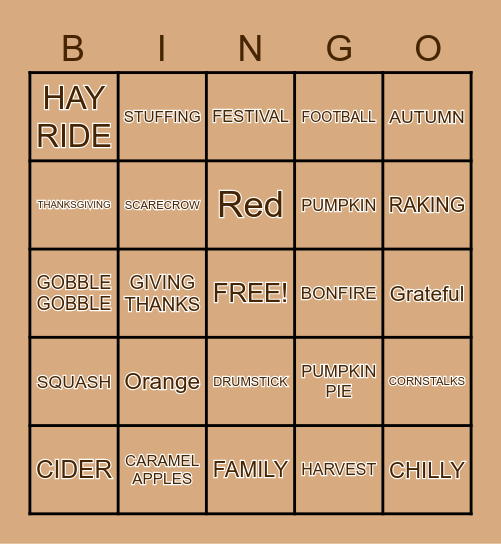 FALL Bingo Card