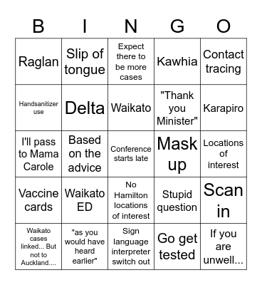 1pm COVID-19 Update Bingo 6/10/21 Bingo Card