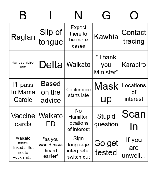 1pm COVID-19 Update Bingo 6/10/21 Bingo Card