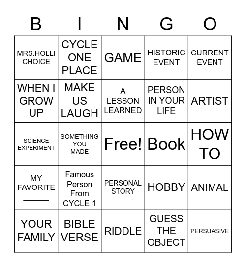 Presentation Bingo Card