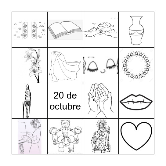 Lotería Mater Admirabilis Bingo Card