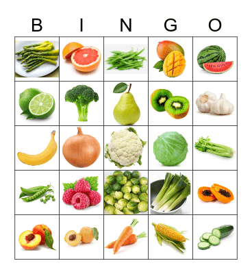 Vegetables&Fruits Bingo Card