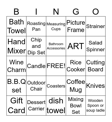Rance and Melissa Bingo Card