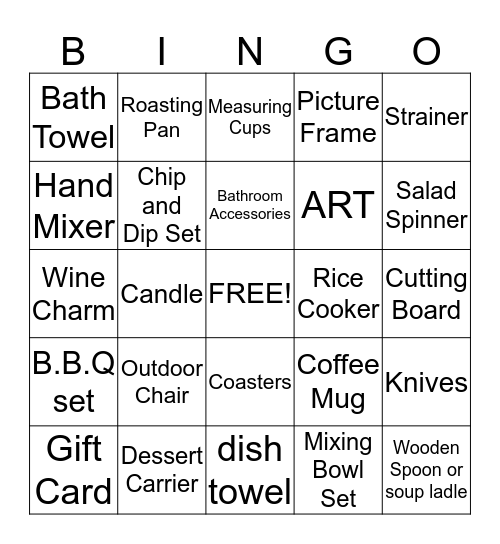 Rance and Melissa Bingo Card