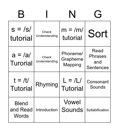 Level 1 Unit 1 Lesson 1 Bingo Card
