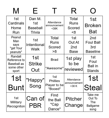 Wolfpack Fun Day!!!! All  Entry while in Designated Seats   Bingo Card
