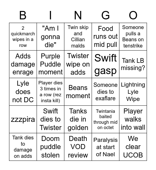 SwiftCOB Bingo Card