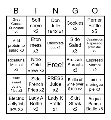 Soho House Austin Bingo Card