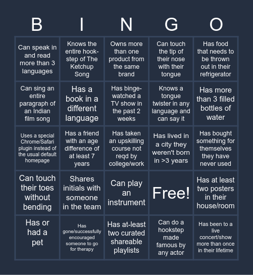 SquadStack Bingo! Bingo Card