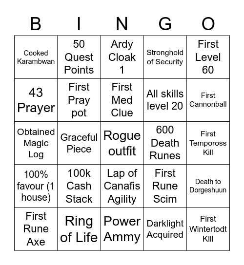 Easy Bingo Card