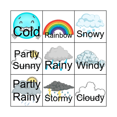 Weather Bingo Card