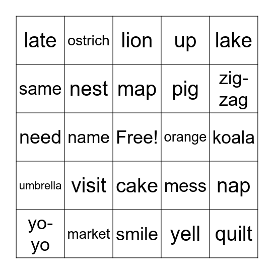 Seedbed A2 1.2 Bingo Card