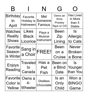 Bingo Card