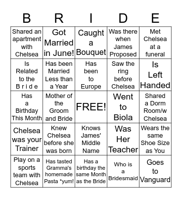 Find someone who .... Bingo Card