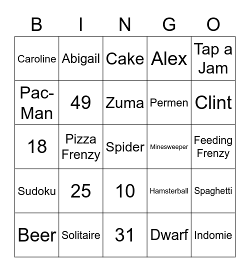Soobin Bingo Card