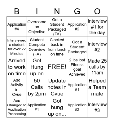 Vista Bingo-Online Team! Bingo Card